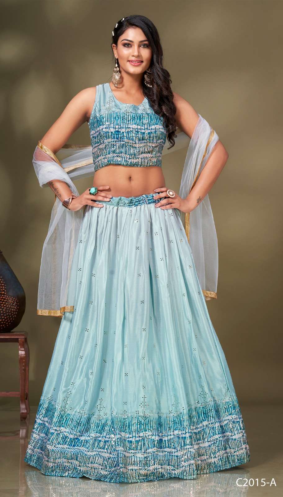 pr c 2015 ready to wear designer sprangle lehenga choli 
