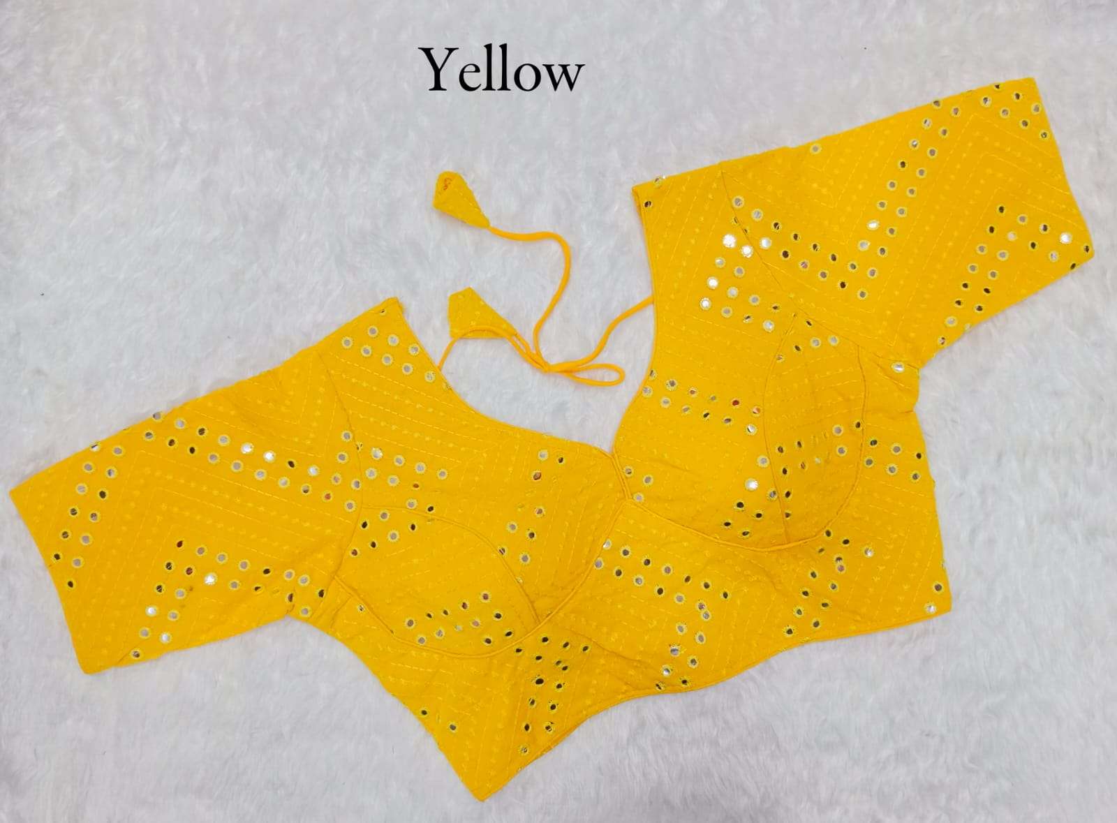 pr georgette mirror work readymade designer blouse 