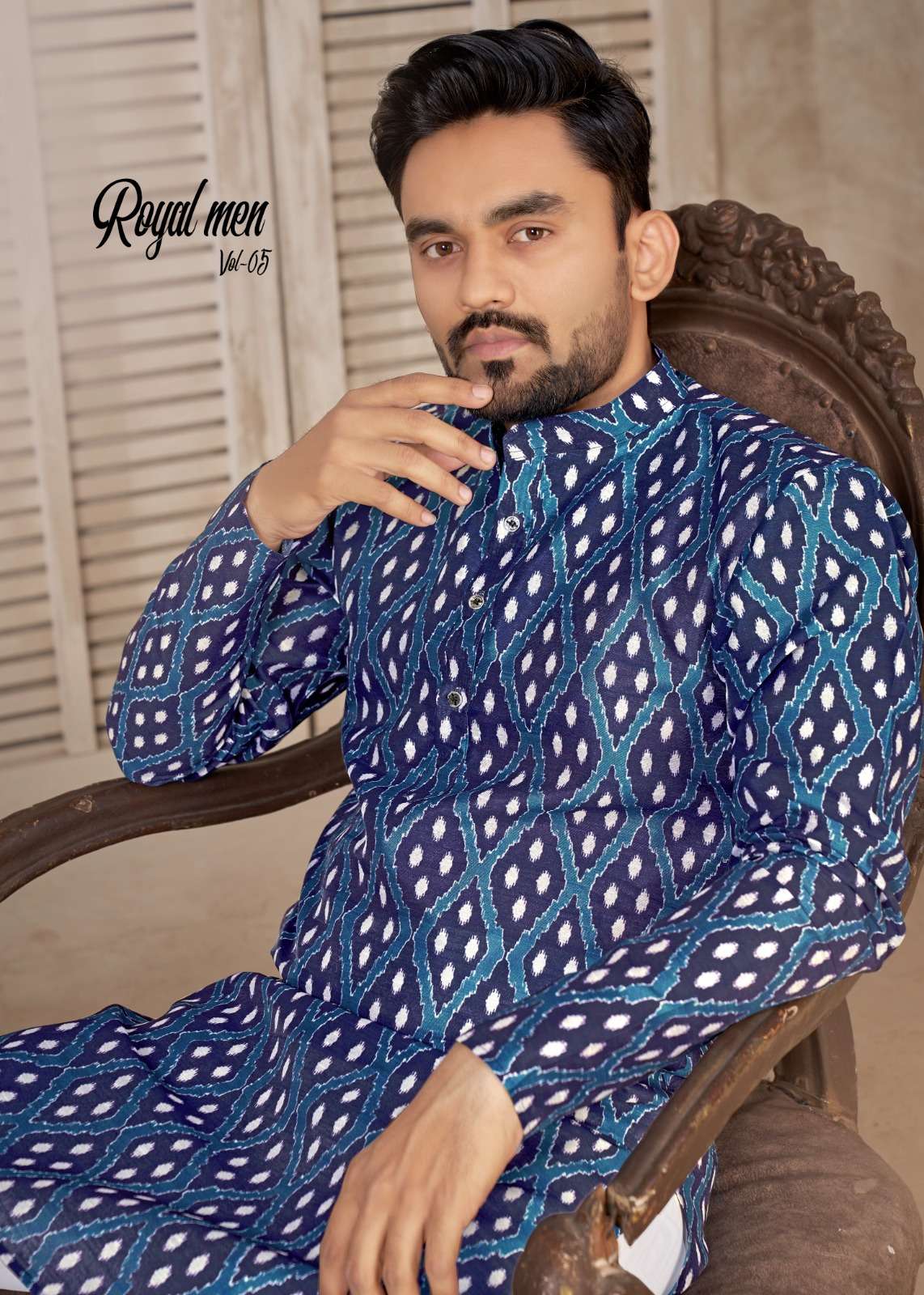pr royal men vol 5 readymade printed kurta with pajama