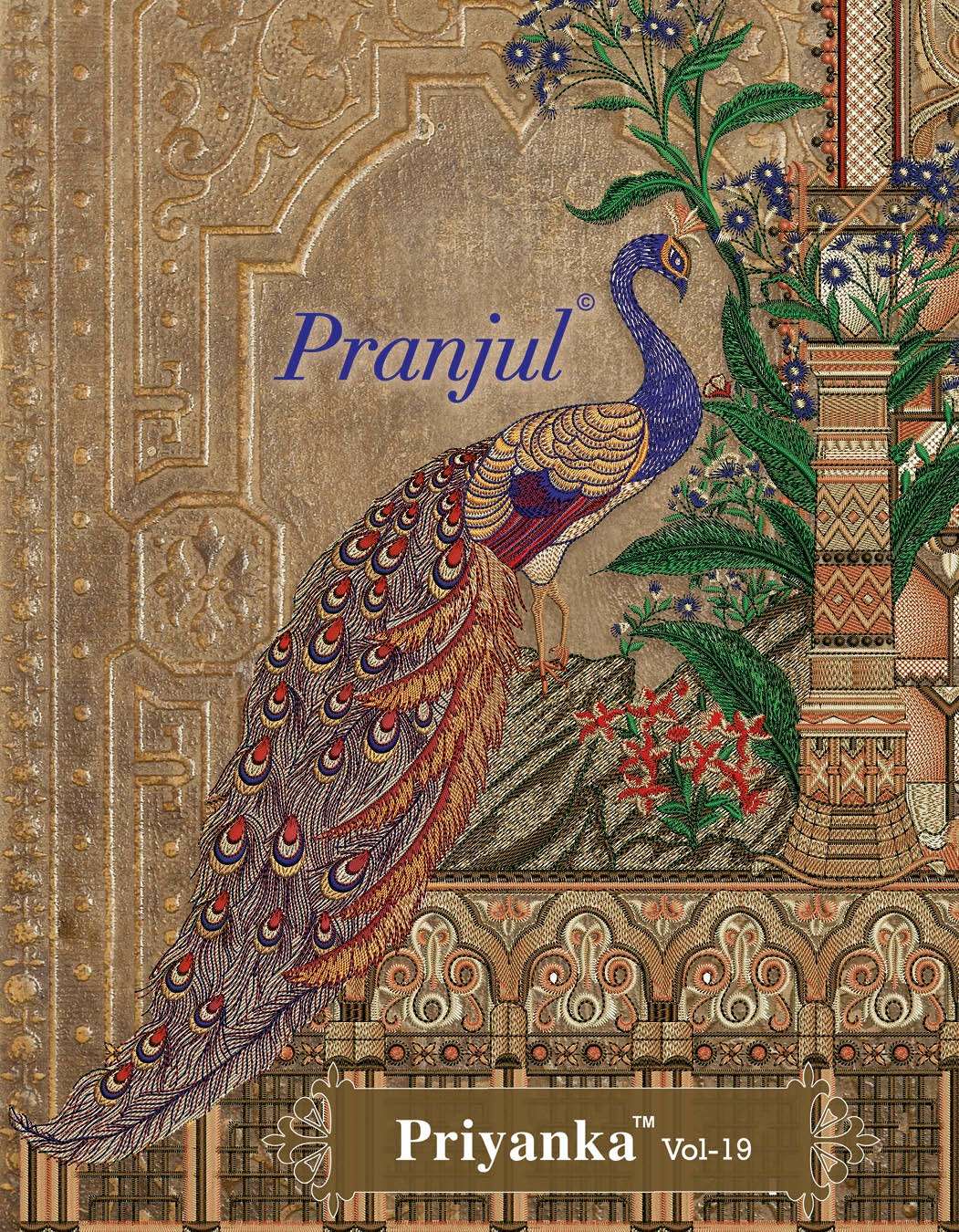 pranjul creation priyanka vol 19 full stitch 3 peice set digital print salwar suit