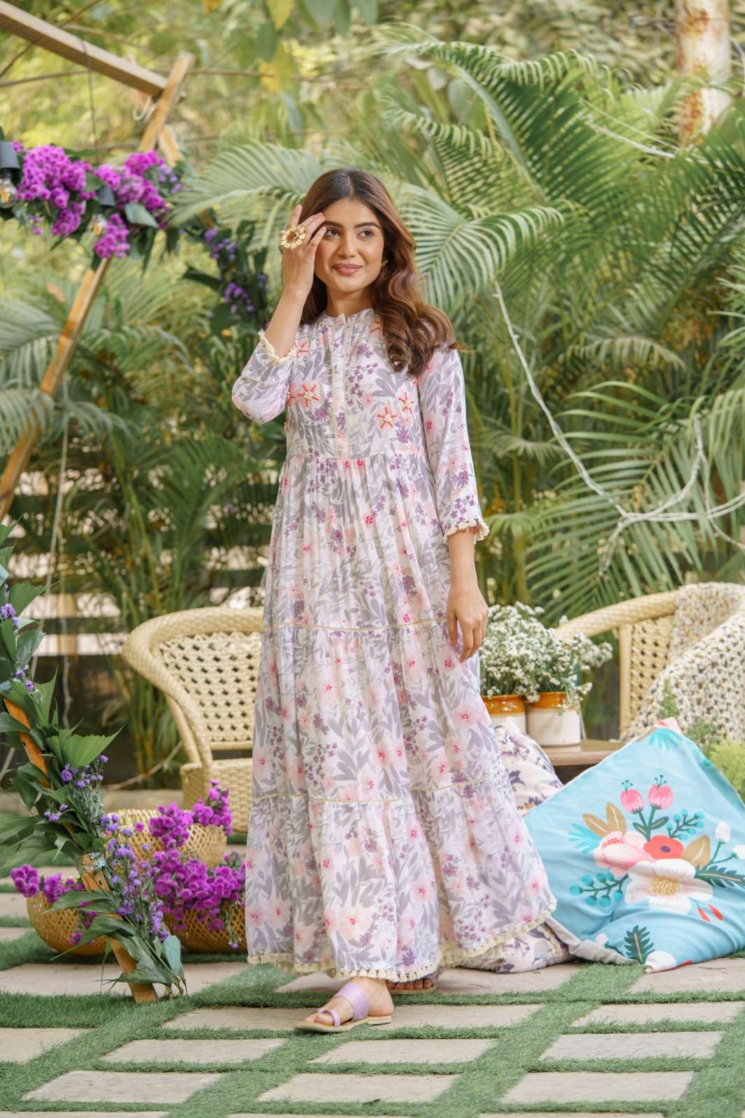 psyna 1949 readymade designer long gown combo set