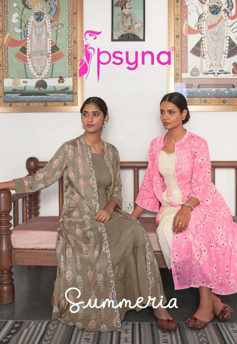 psyna present summeria fancy kurti with handwork designer shrug 