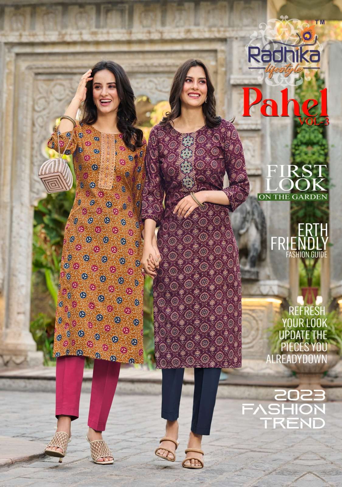radhika lifestyle pahel vol 3 rayon print ladies kurti 
