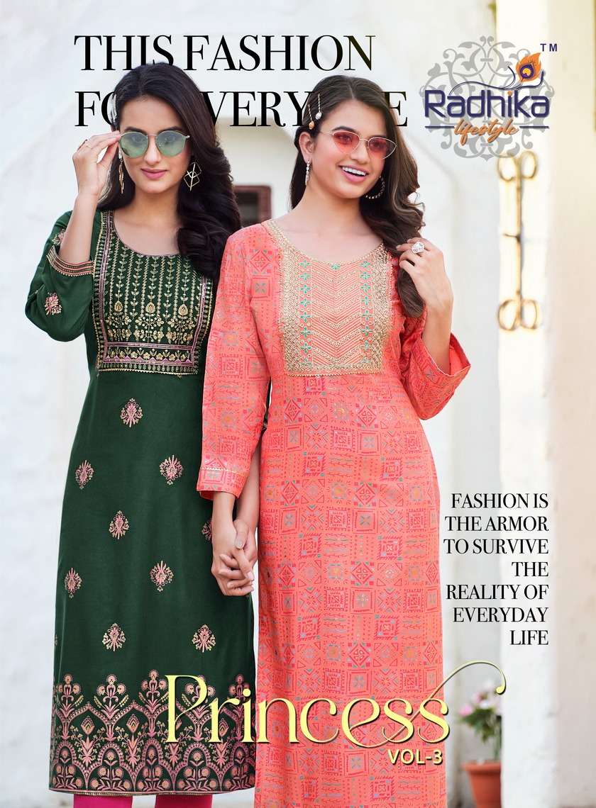 radhika lifestyle present princess vol 3 readymade designer kurti 