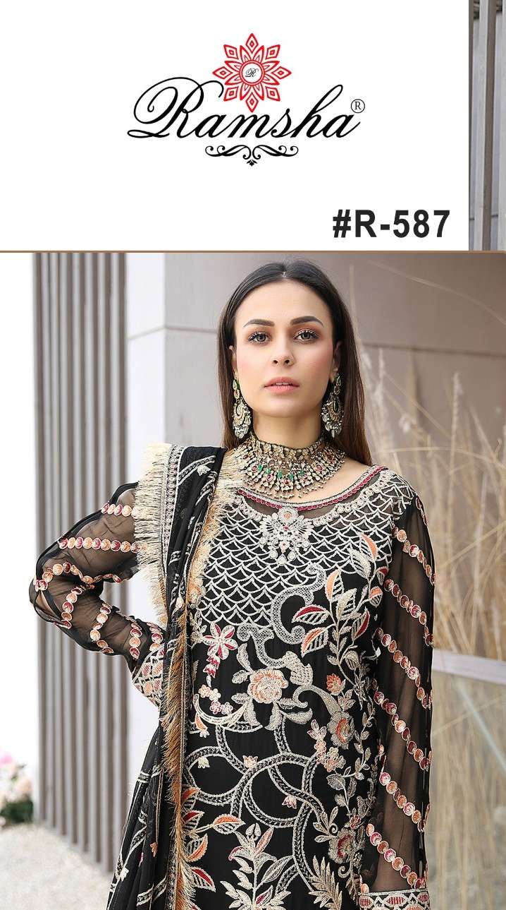 ramsha 587 single heavy pakistani suit 