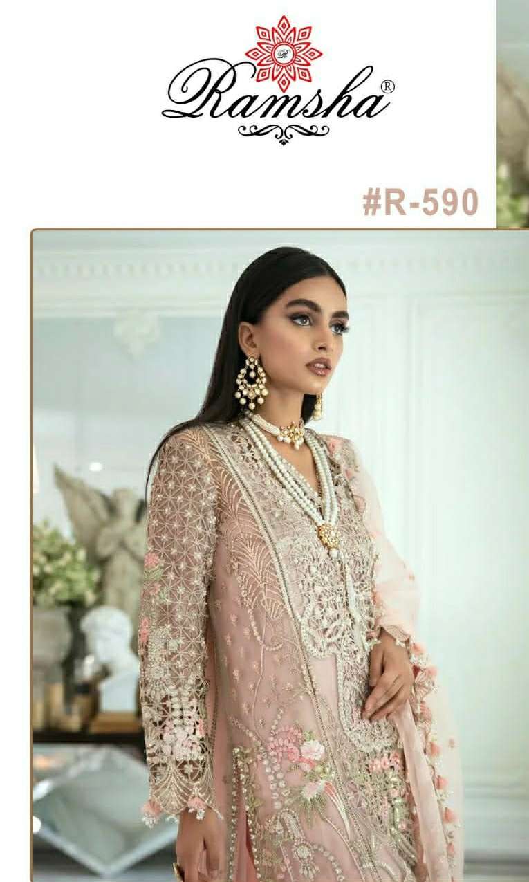 ramsha 590 unstitch single pakistani suit 