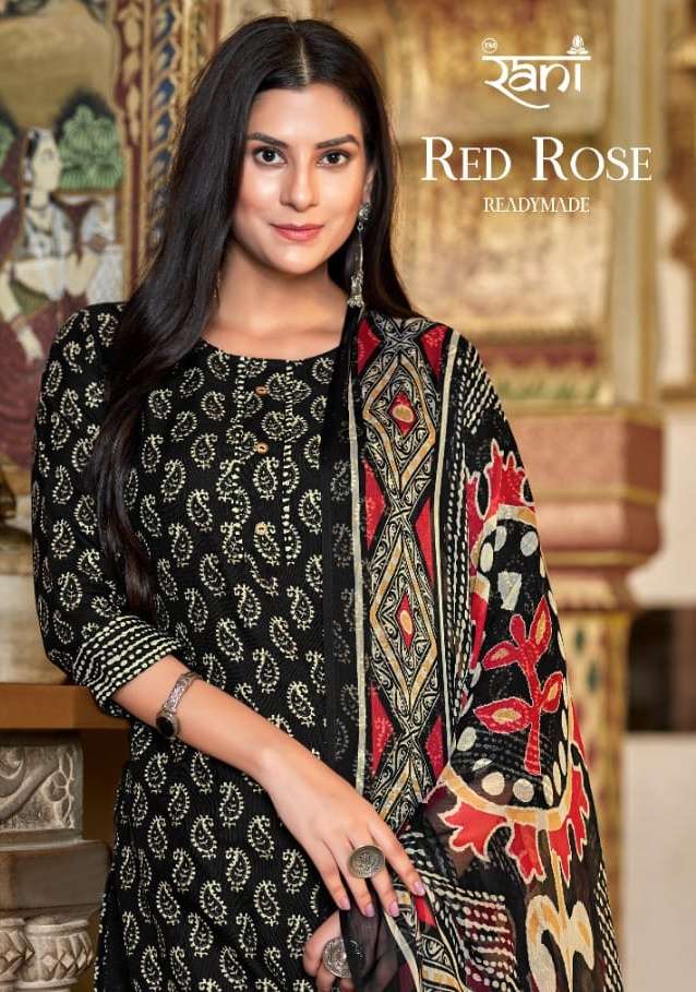 red rose by rani fashion readymade designer print kurti with pant and dupatta