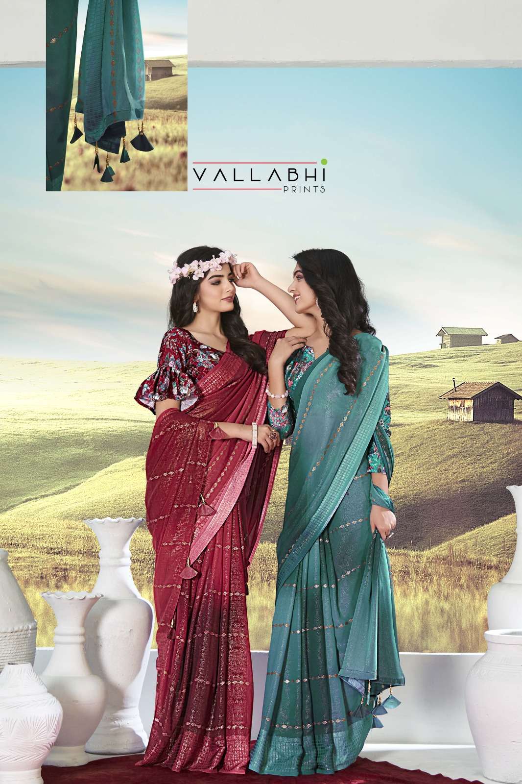 samsara by vallabhi prints fancy wear saree wholesaler
