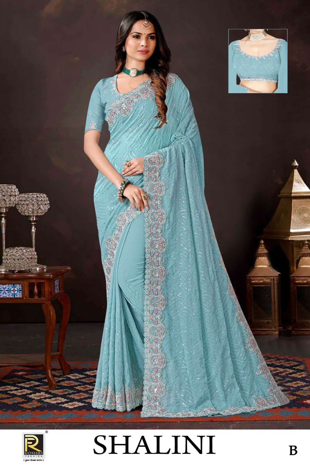 Shalini by ranjna saree designer border worked blousel super hit collecton 