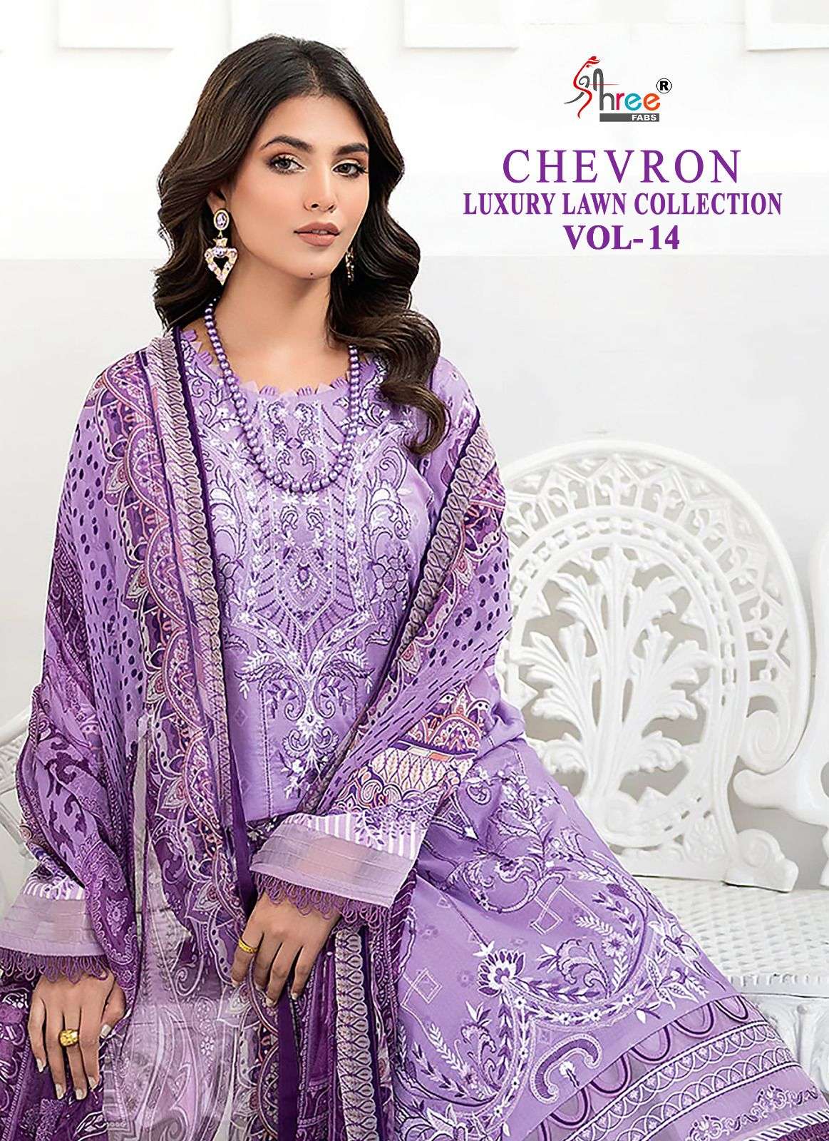 shree fabs chevron luxury lawn collection vol 14 designer pakistani suit 