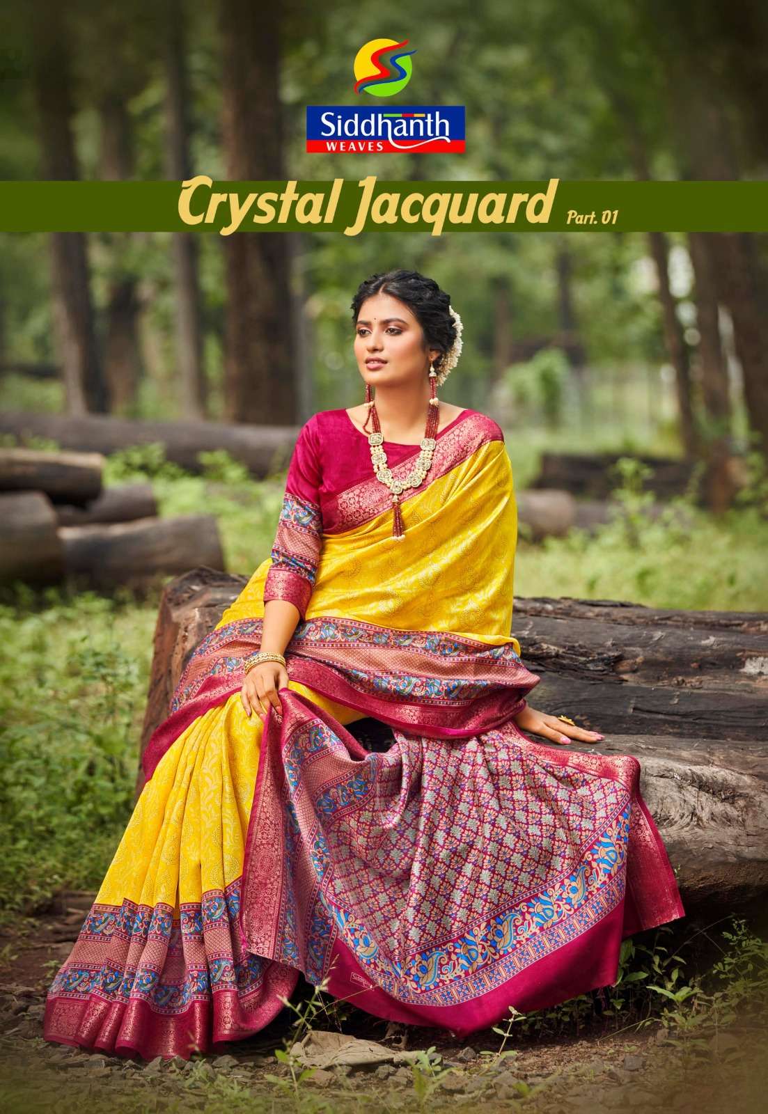siddhanth weaves crystal jacquard function wear saree collection 
