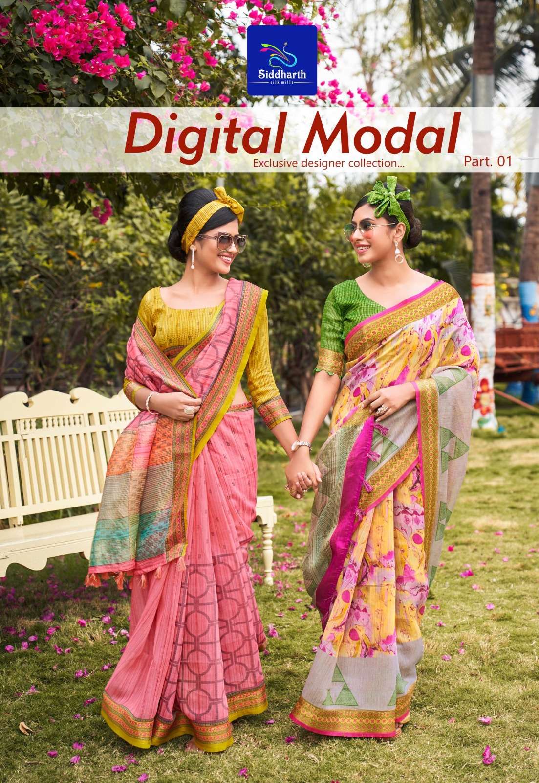 siddharth silk mills digital modal vol 1 fancy function wear saree collection 