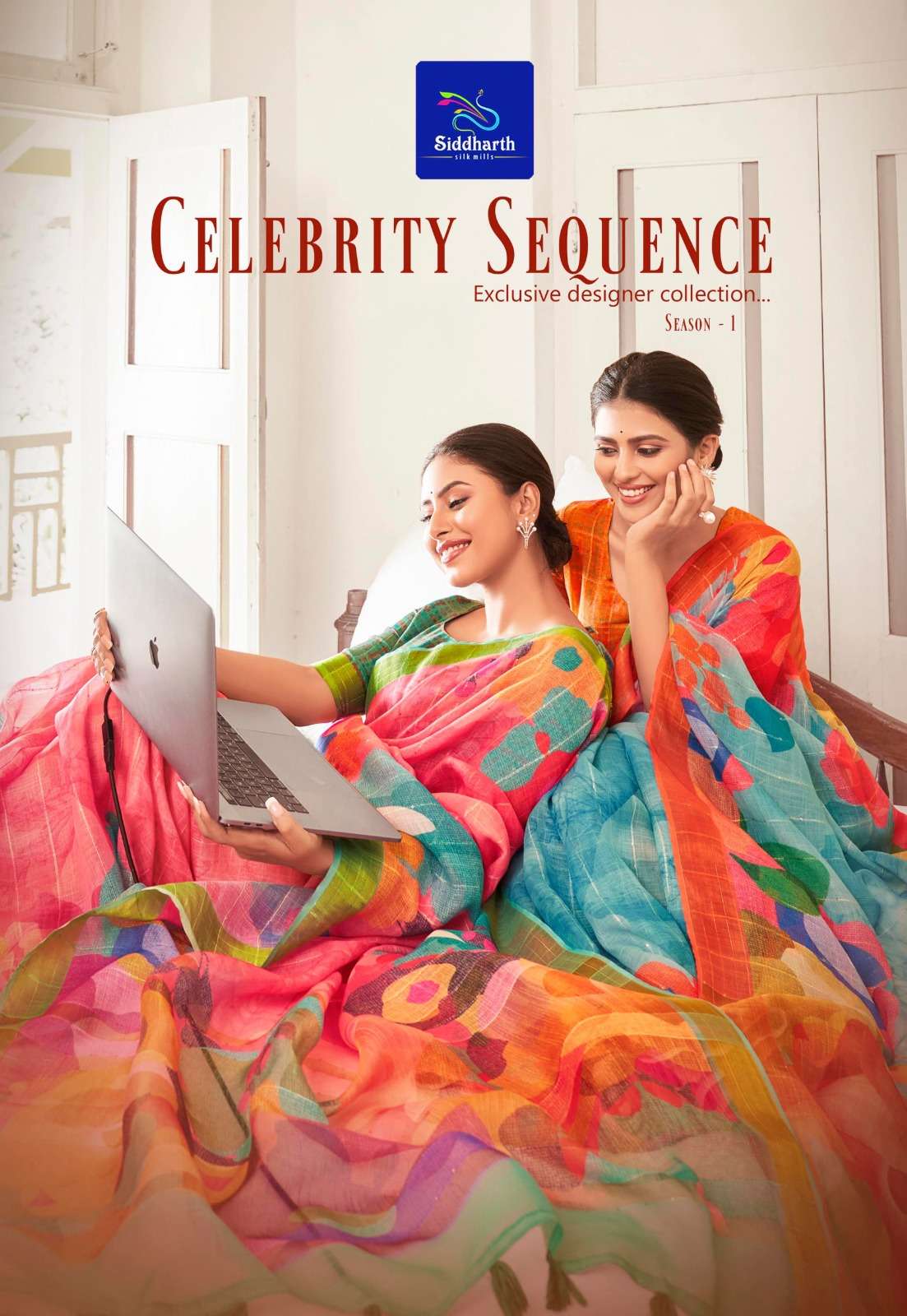 siddharth silk mills present celebrity sequence fancy casual wear saree wholealer 