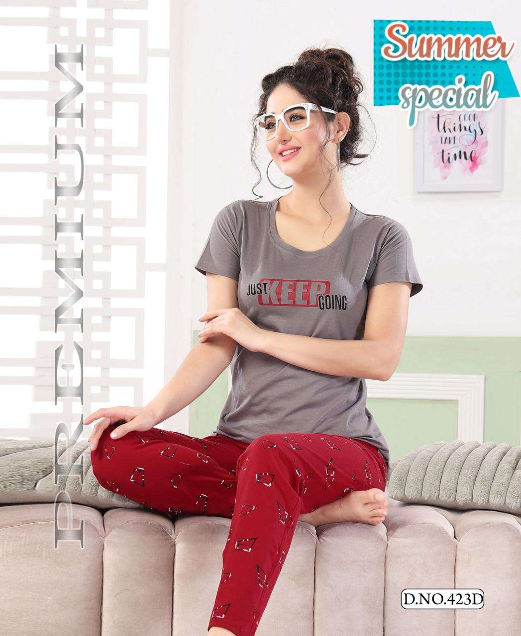 SUMMER SPECIAL NEW VOL.4023 Shinker Hosiery Cotton NIGHT SUIT CATALOG WHOLESALER BEST RATE