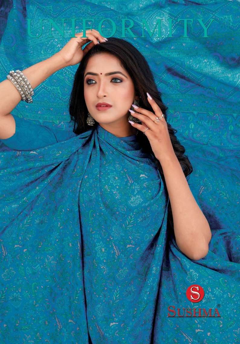 sushma uniformity fancy printed saree collection