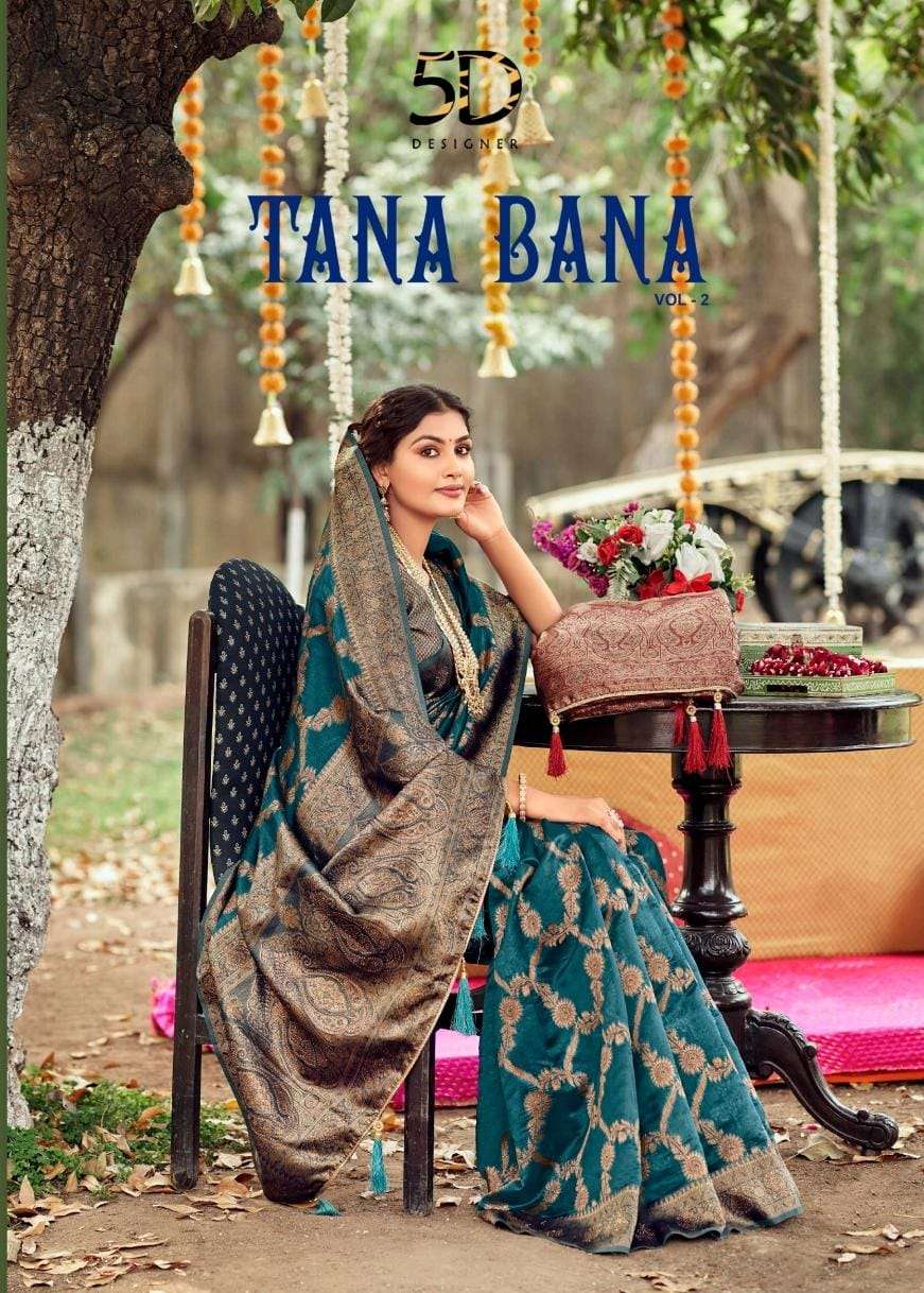 tana bana vol 2 by 5d designer swaroski work saree wholesaler 
