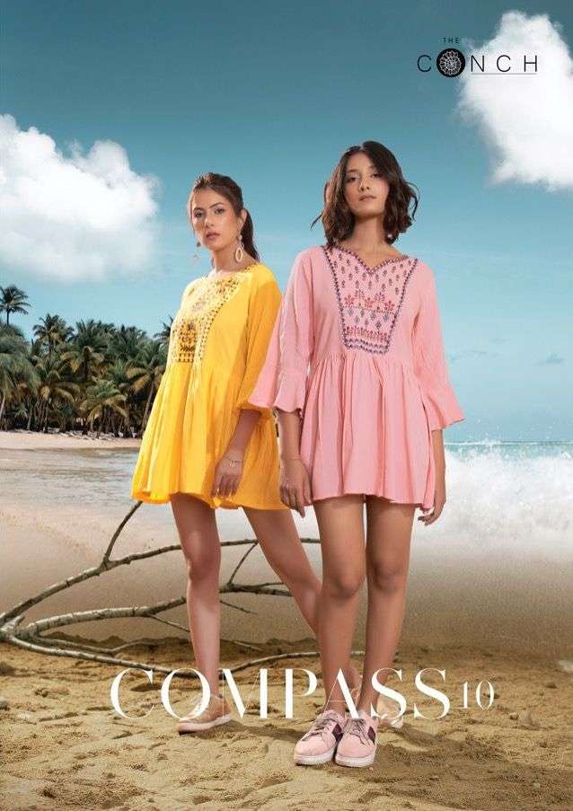 the conch present compass vol 10 embroidered short tops at lowest price 