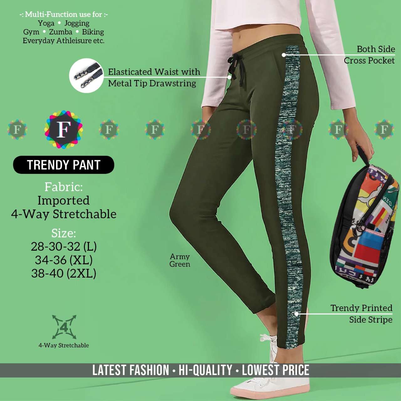 trendy pant imported 4 way stretchable bottom wear pant for girls women 