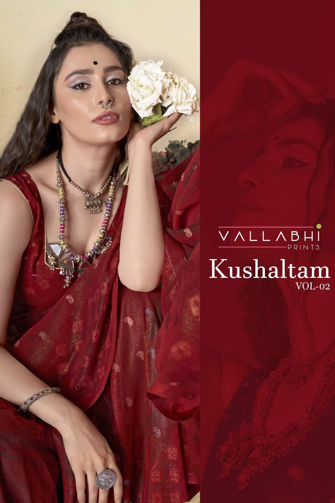 vallabhi prints present kushaltam vol 2 fancy print saree collection with blouse peice