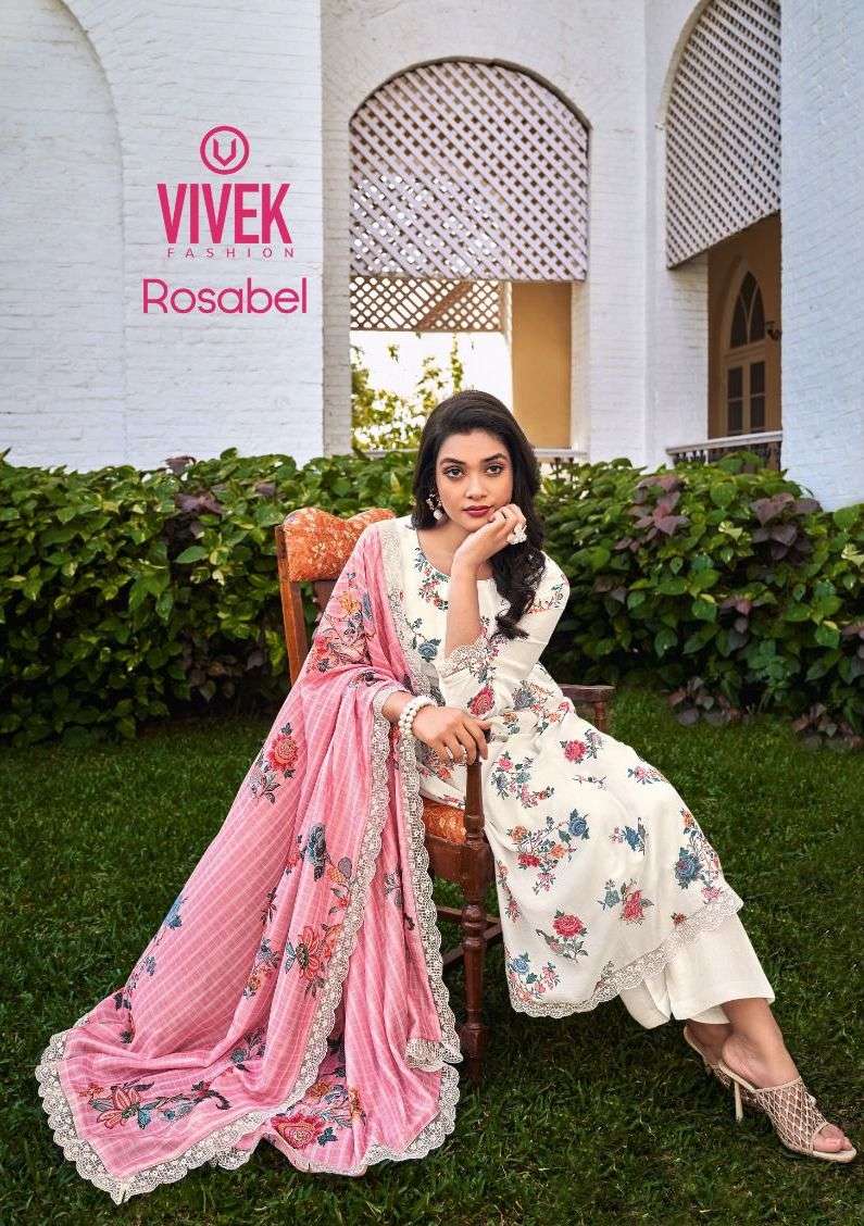 vivek fashion present rosabel flower digital print fancy salwar kameez collection