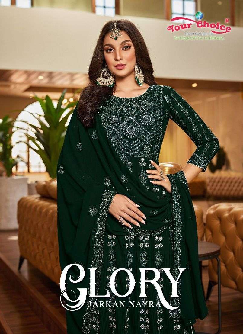 your choice glory jarkan nayra cut designer salwar kameez collection