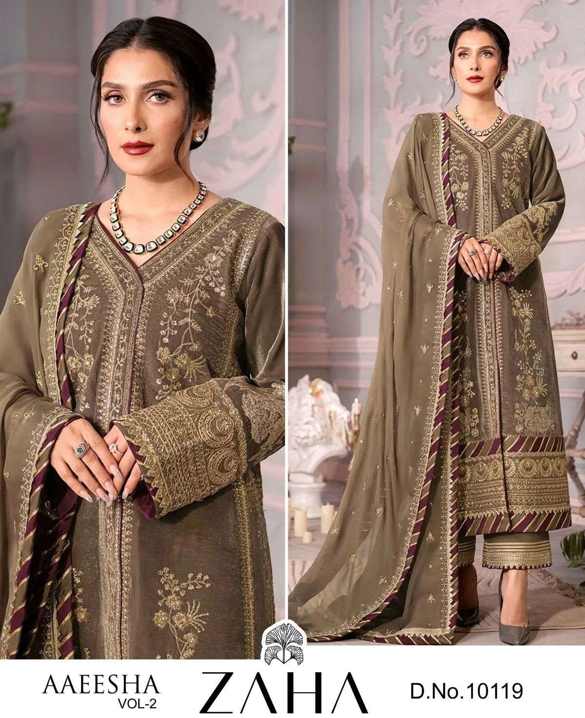 zaha 10119 georgette heavy single pakistani suit