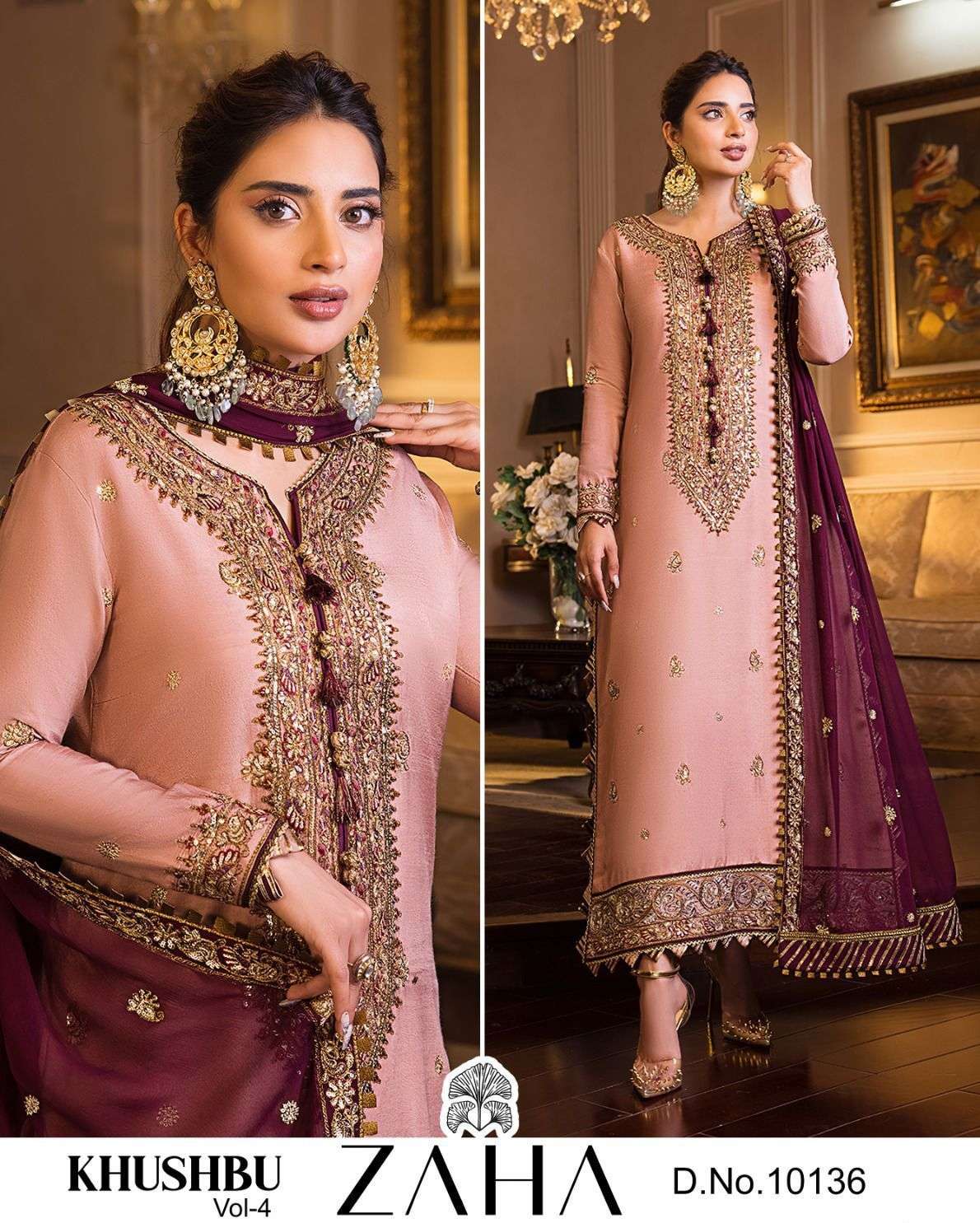 zaha 10136 single designer pakistani suit