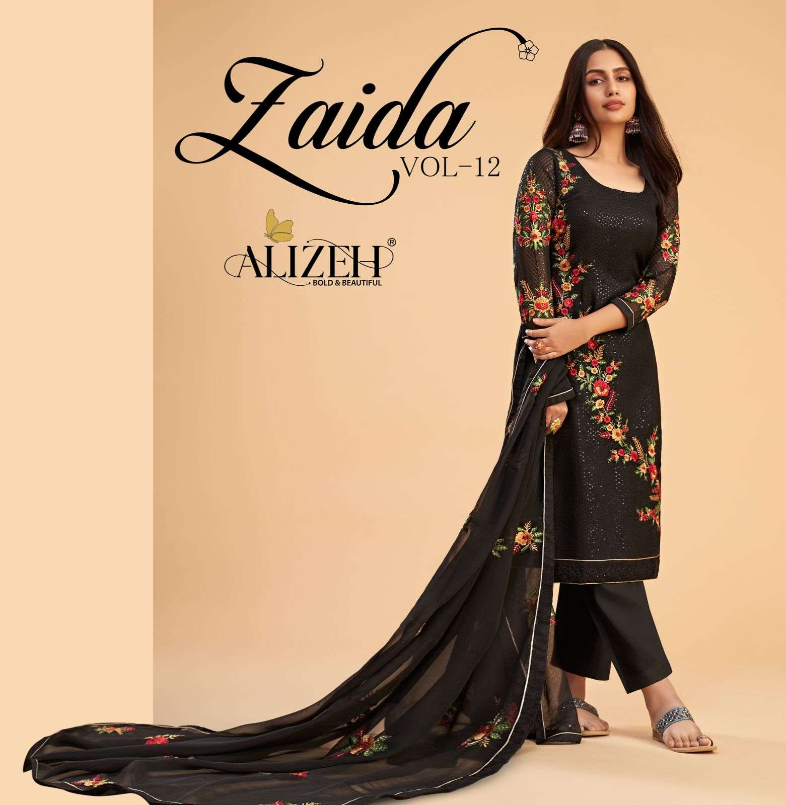 zaida vol 12 by alizeh fashionable semi stitch salwar kameez 