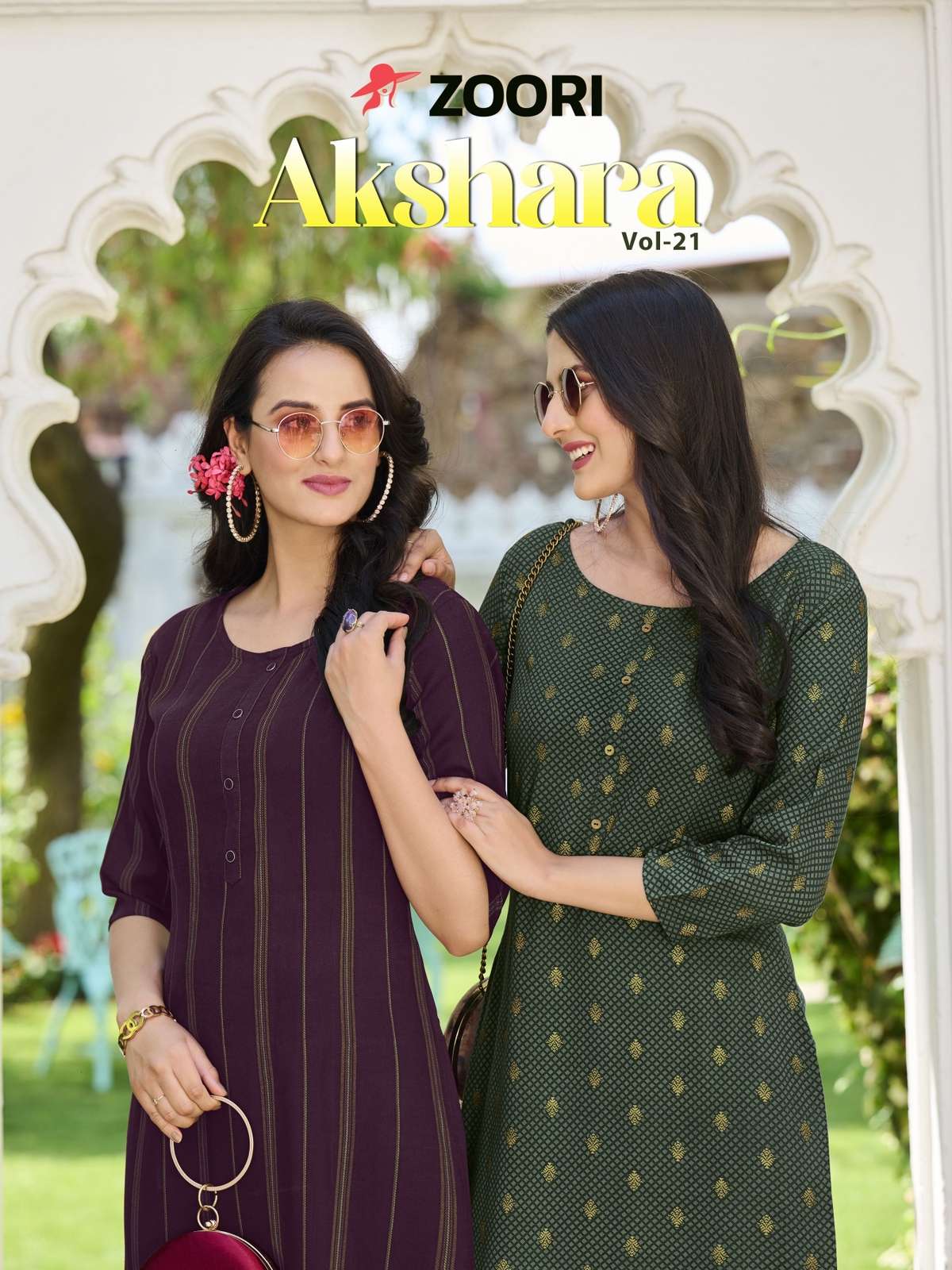 zoori akshara vol 21 readymade rayon print kurti