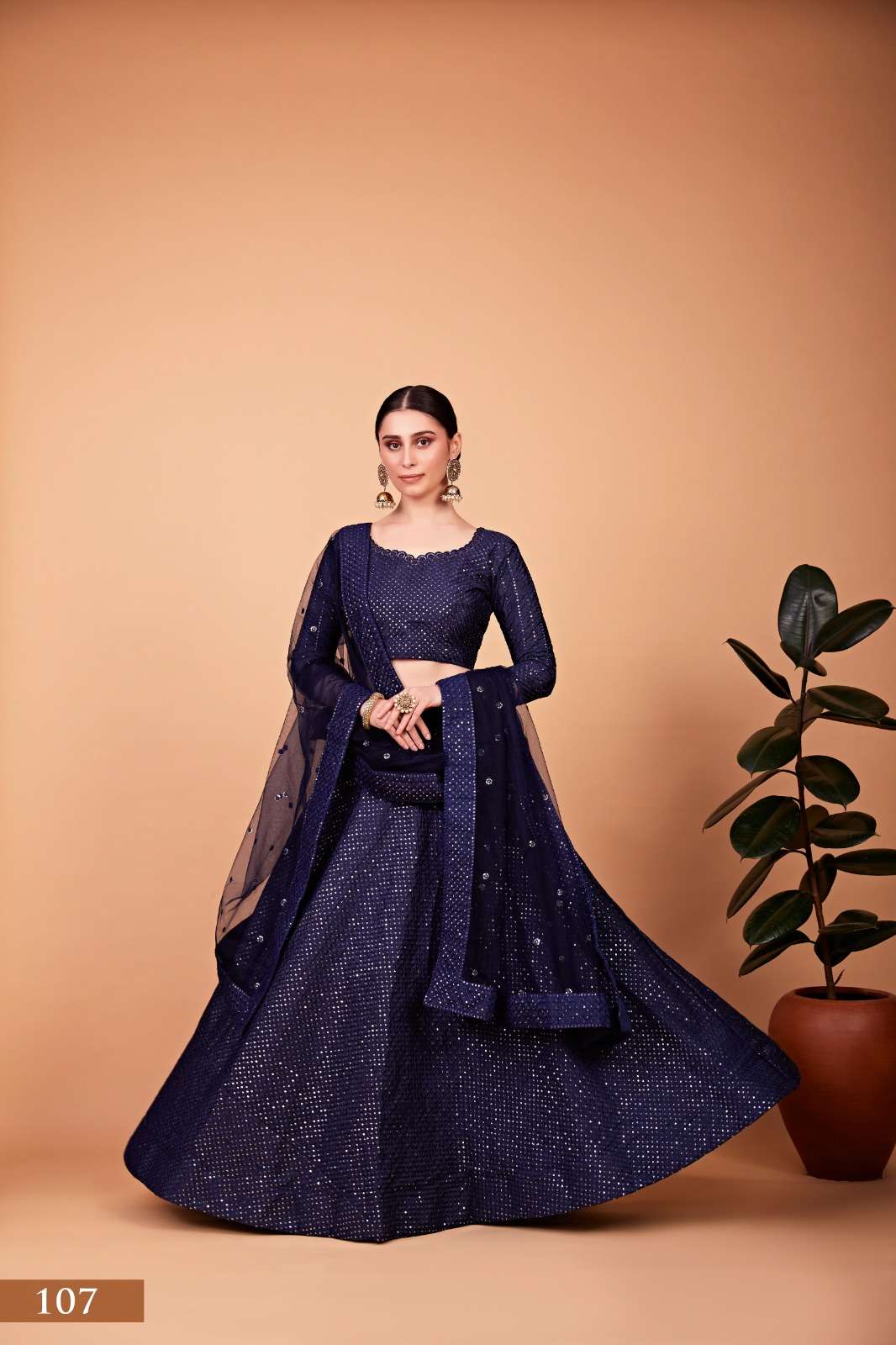 107 nayra vol 1 by aawiya navy blue color beautiful lehenga choli 