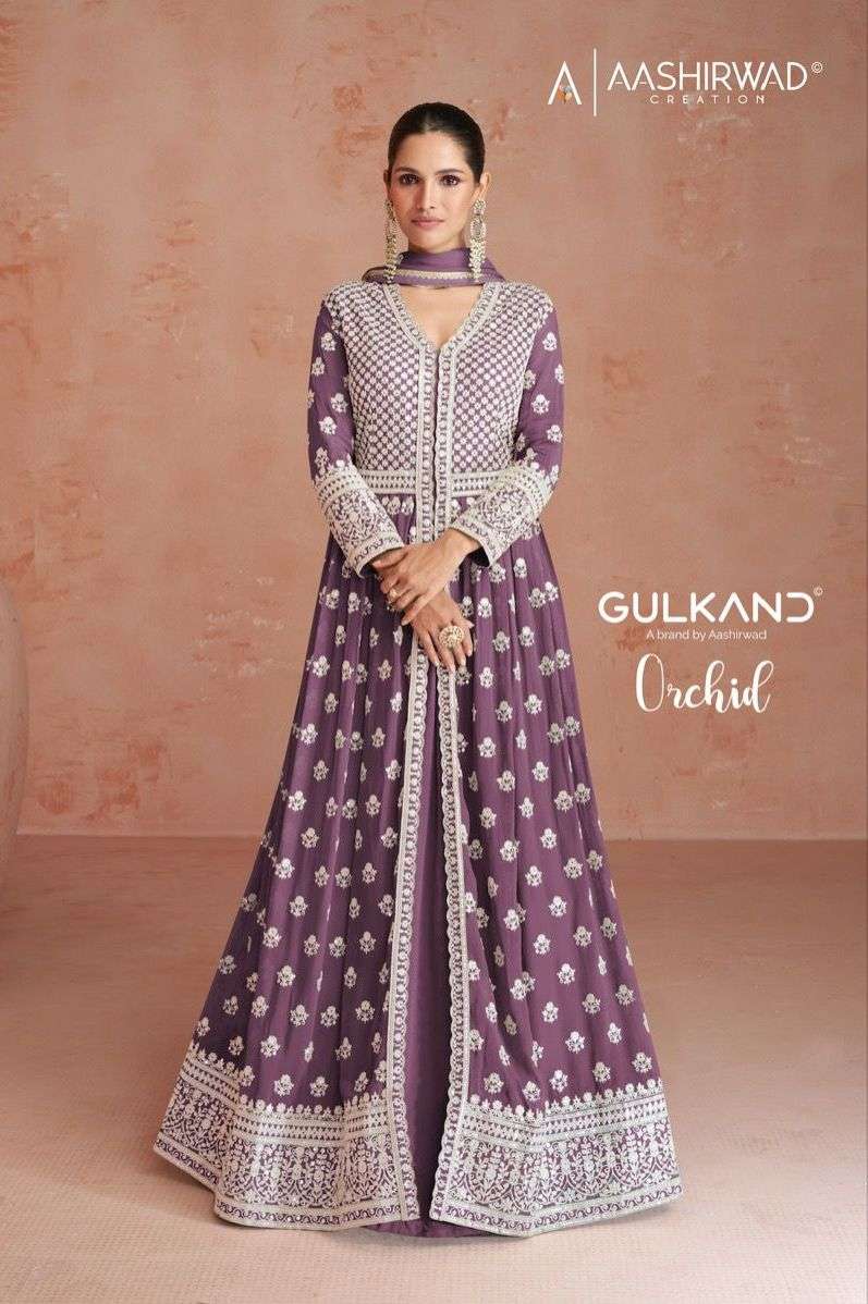 aashirwad creation gulkand orchid 9554-9558 readymade designer top with skirt and dupatta