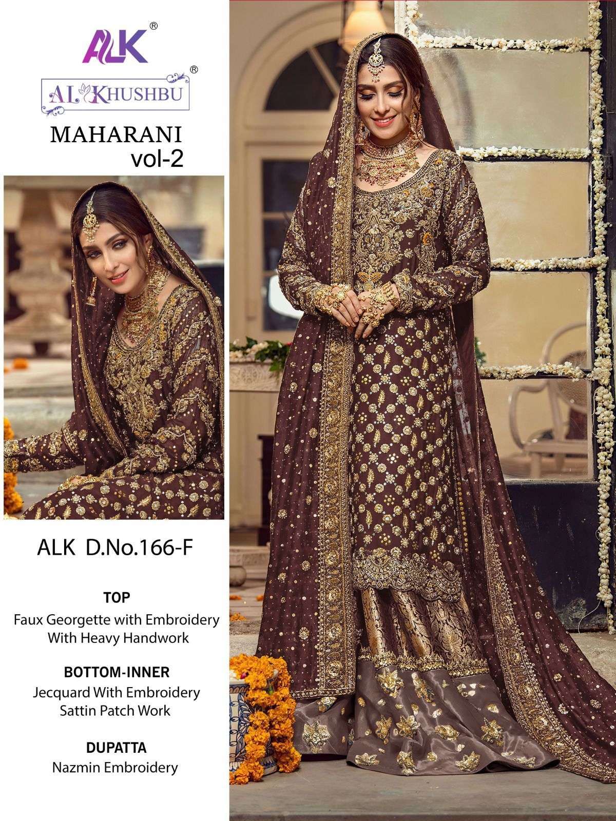 al khushbu maharani vol 2 166f single pakistani wedding unstitch salwar kameez