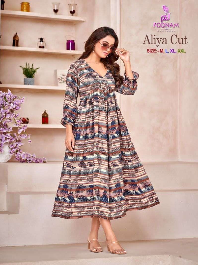 aliya cut by poonam designer fancy printed alia style gown 