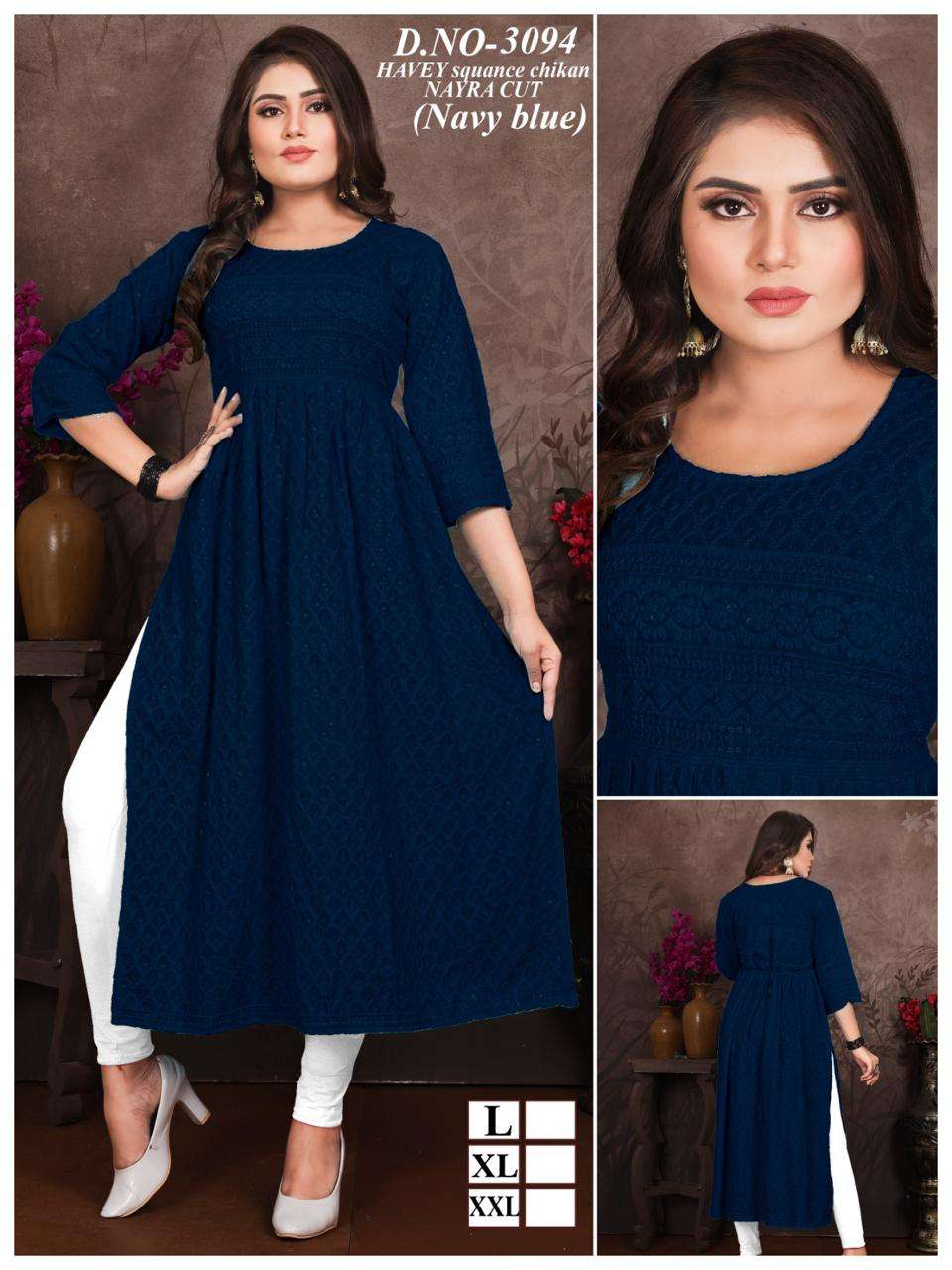 ANY COLOUR COMBO KURTI PIC & CHOOSE RAYON CHIKAN SQUANCE NAYRA CUT COMBO SET WHOLESALER BEST RATE