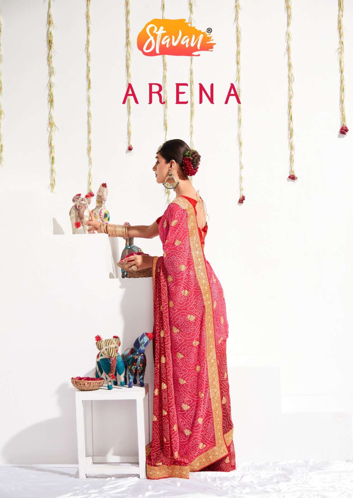 arena 101-110 by stavan bandhani designer saree collection 