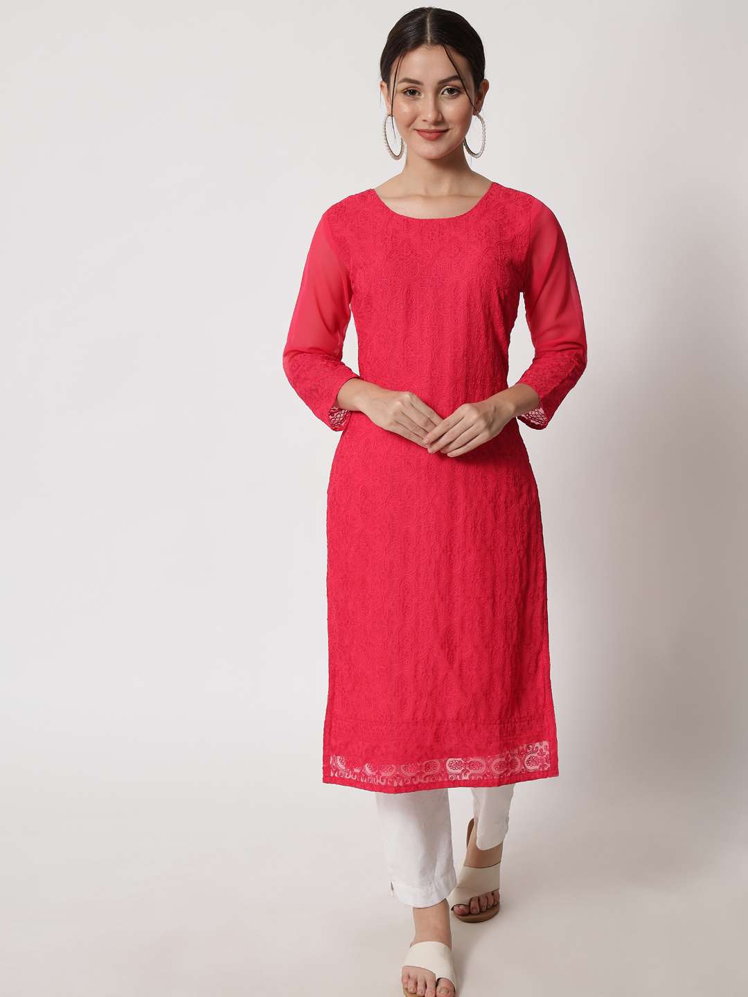 Atlanta2 Georgette Embroidery Kurti . Ready to wear Kurti