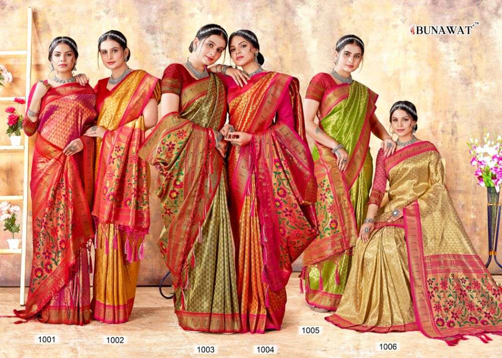 bunawat jyoti zari weaving wedding kanjivaram silk saris wholesaler