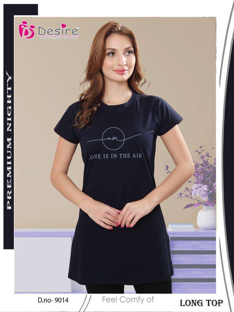 desire 9014 colours comfortable daily wear night long tops 