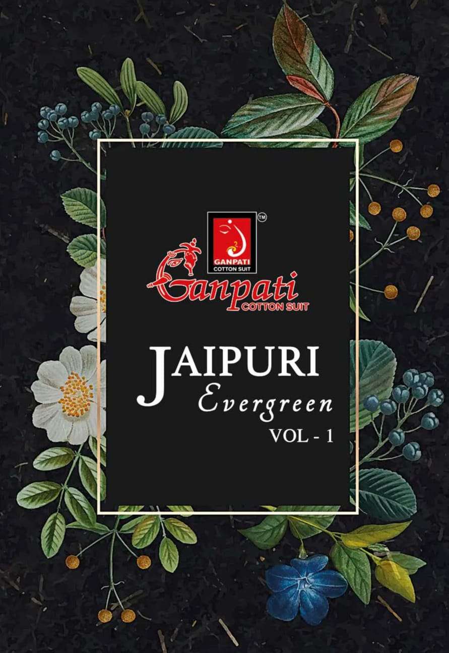 ganpati cotton jaipuri evergreen vol 1  3 peice readymade set kurti pant and dupatta 