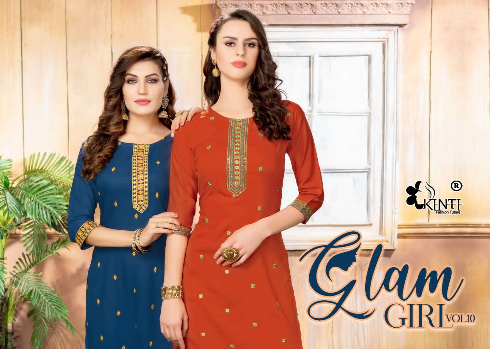 glam girl vol 10 by kinti designer straight style kurtis supplier 