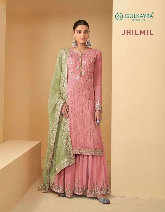gulkayra jhilmil 7174 readymade designer wedding sharara style salwar kameez 