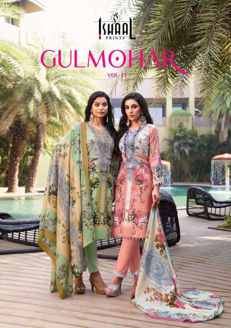 gulmohar vol 27 by ishaal prints designer pakistani salwar kameez material 