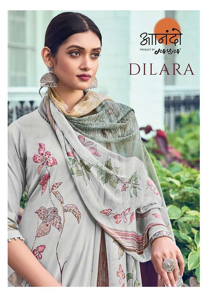 jay vijay anando dilara 3077 printed handwork casual wear dress material 