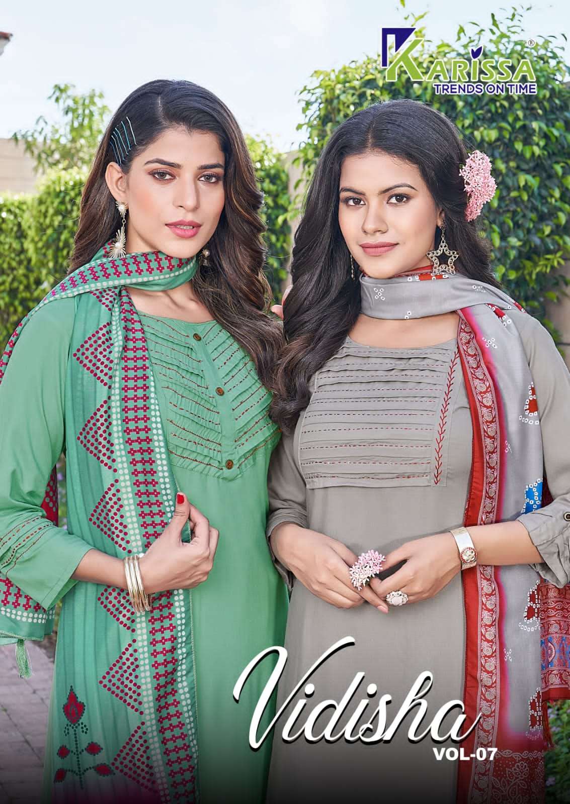 karissa vidisha vol 7 designer handwork kurti with pant and dupatta