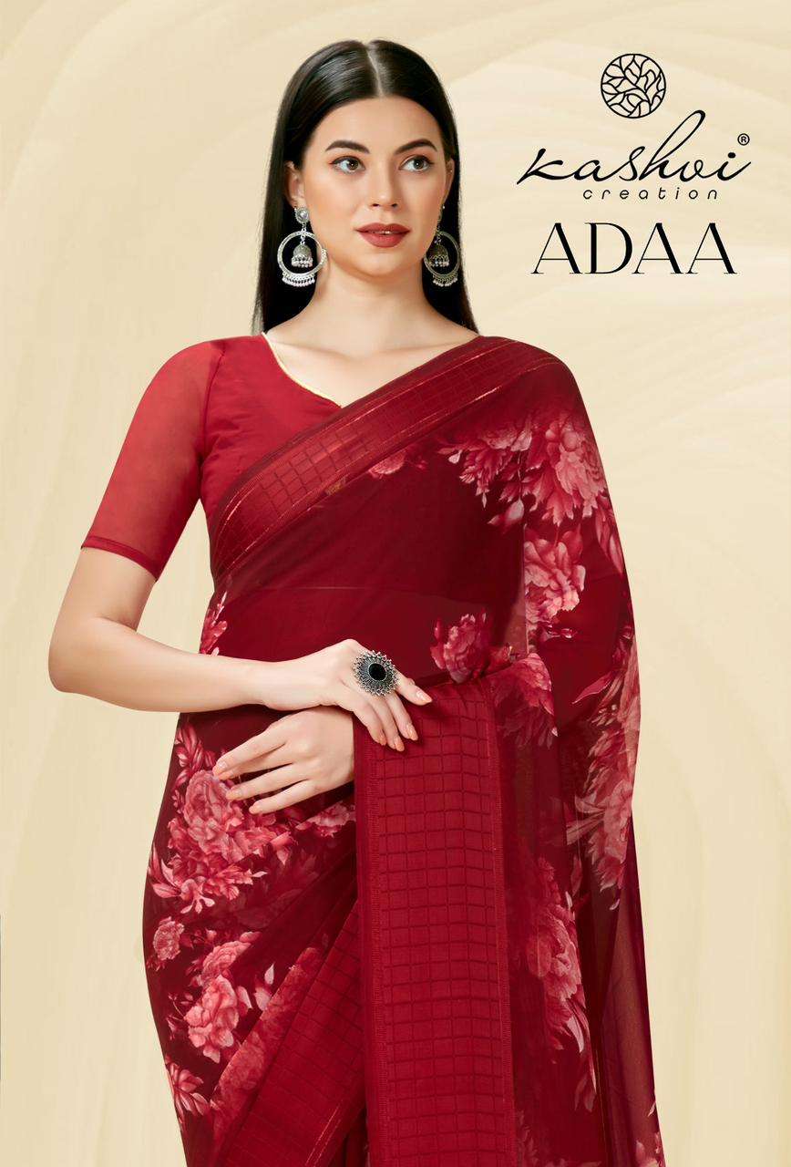 kashvi creation adaa 85001-85008 amazing flower print saree collection 