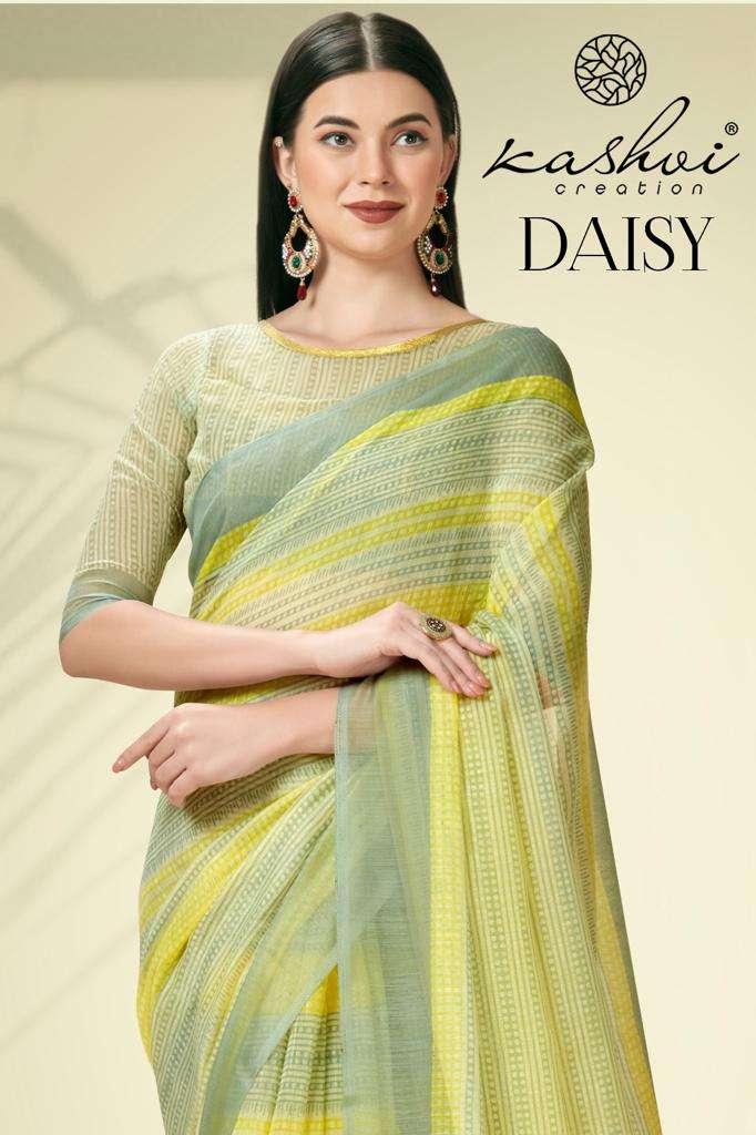kashvi creation daisy adorable collection of linen silk saree 