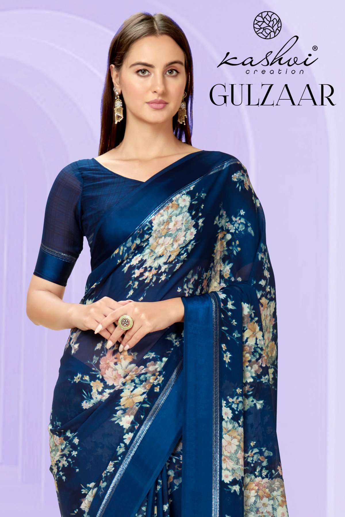 kashvi creation gulzaar 88001-88008 fancy floral printed sarees