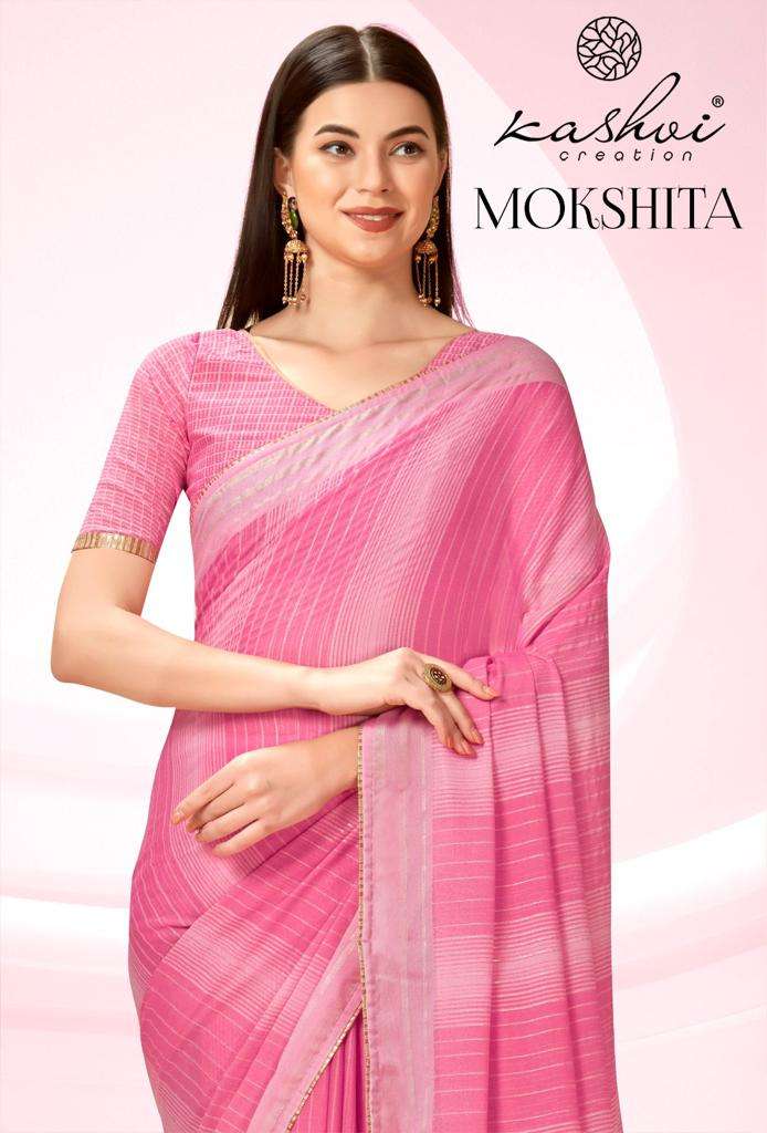kashvi creation mokshita designer foil print adorable saree collection 
