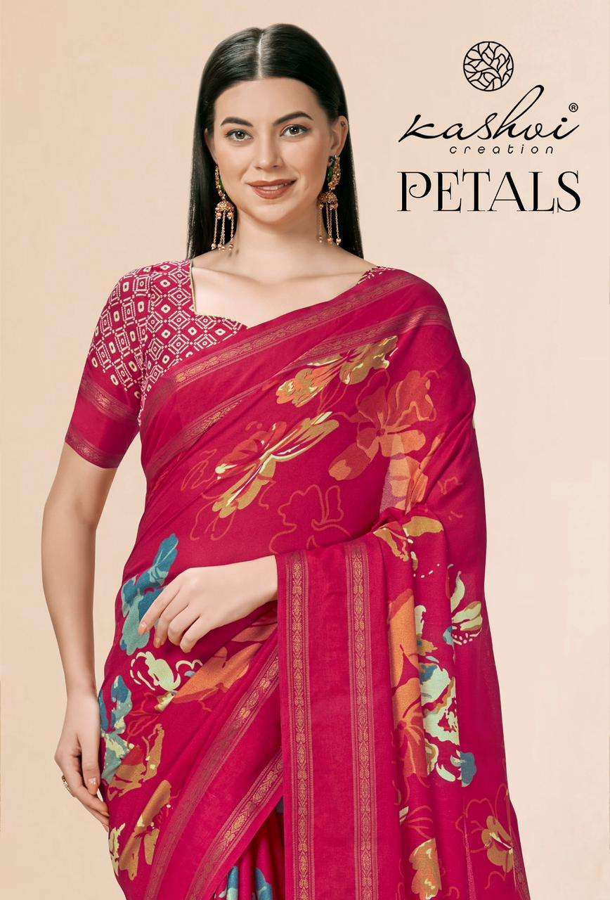 kashvi creation petals designer floral print amazing saree collection 