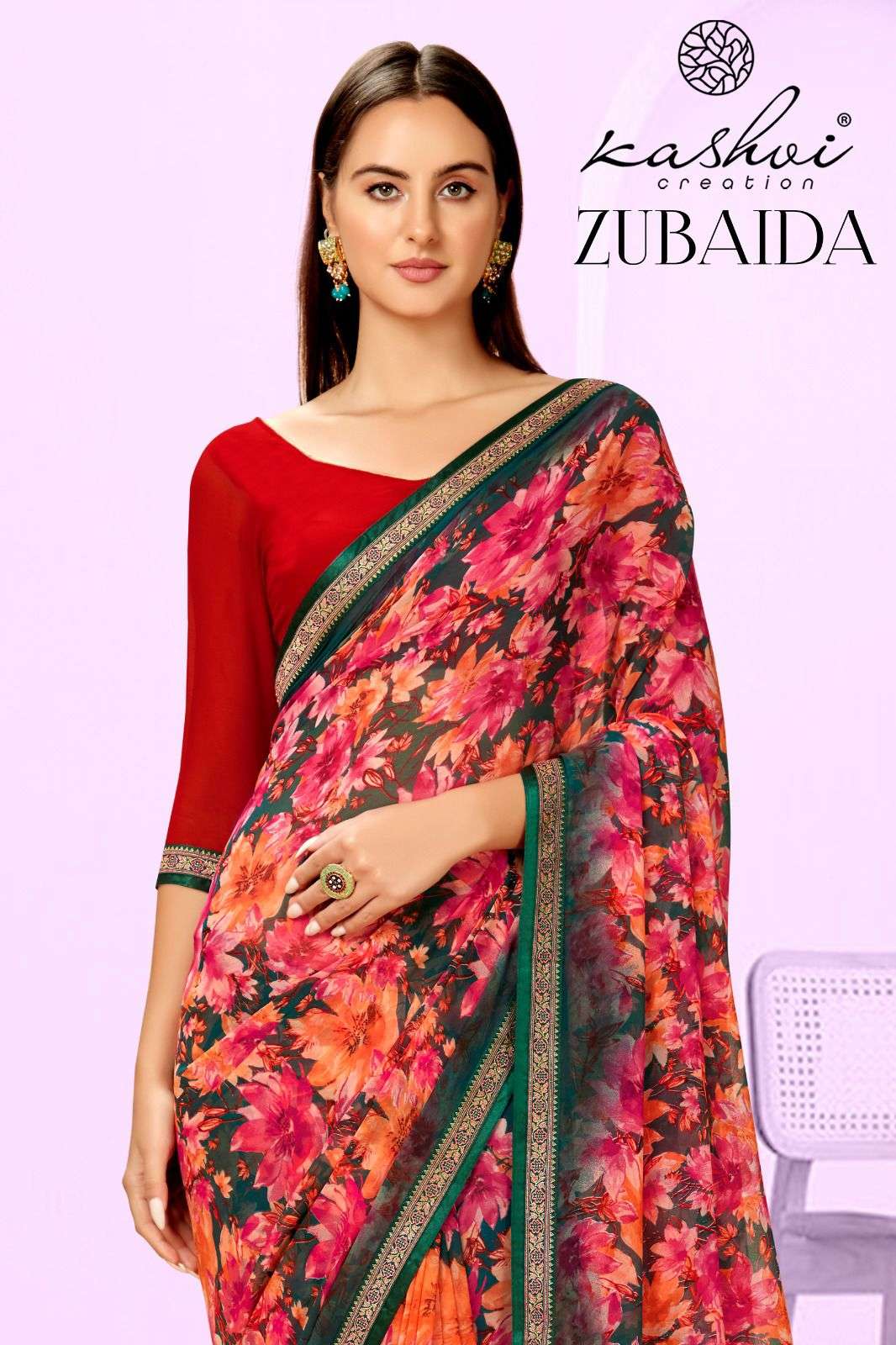 kashvi creation zubaida 97001-97008 flower print amazing sarees